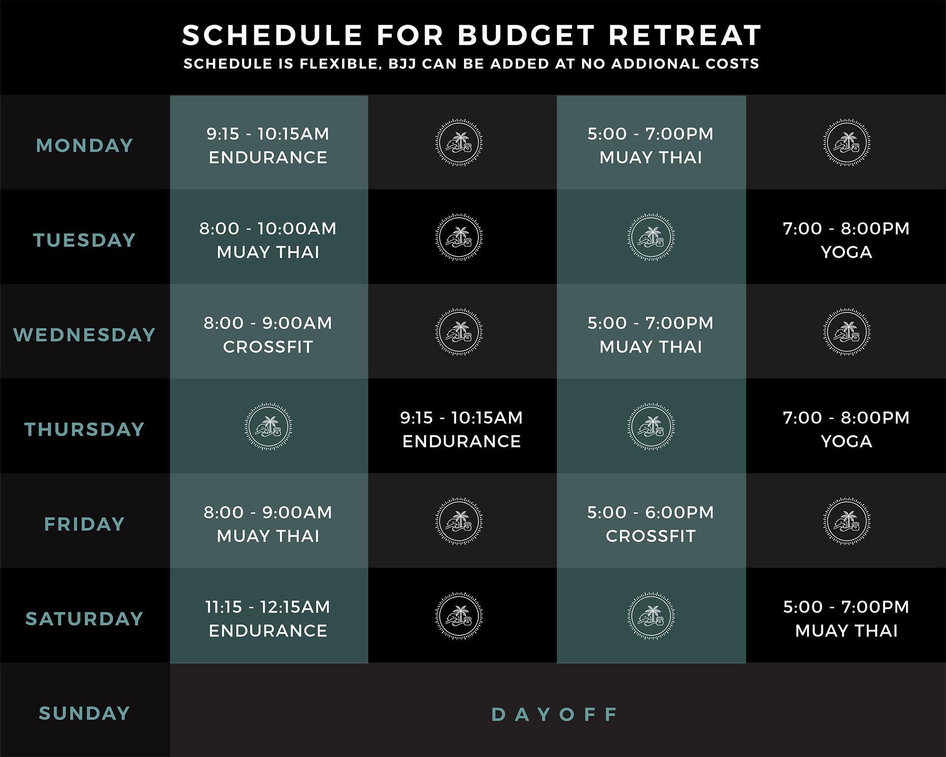 Schedule Fitness Retreat Thailand Koh Samui