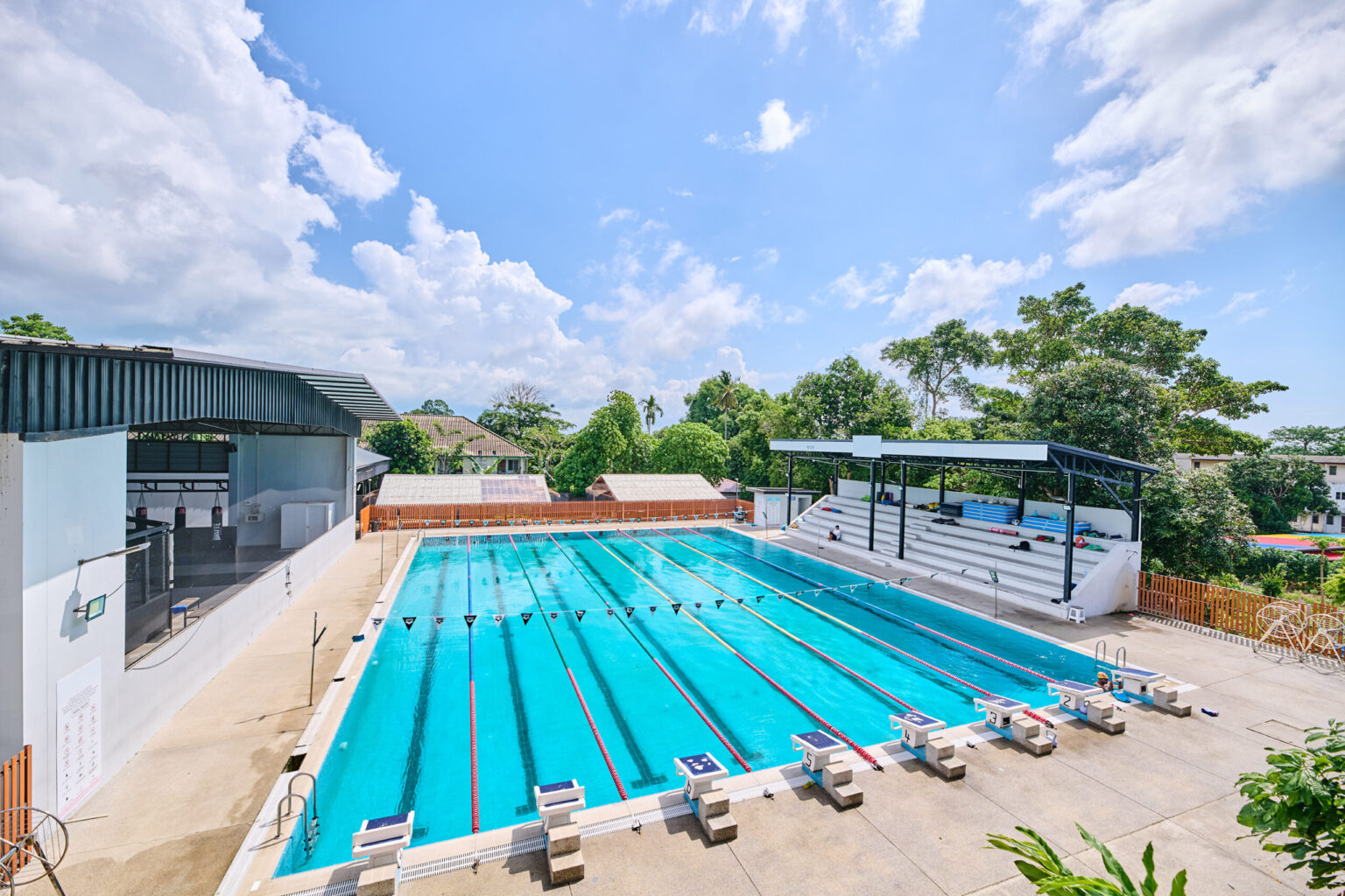 The outdoor pool at the training resort