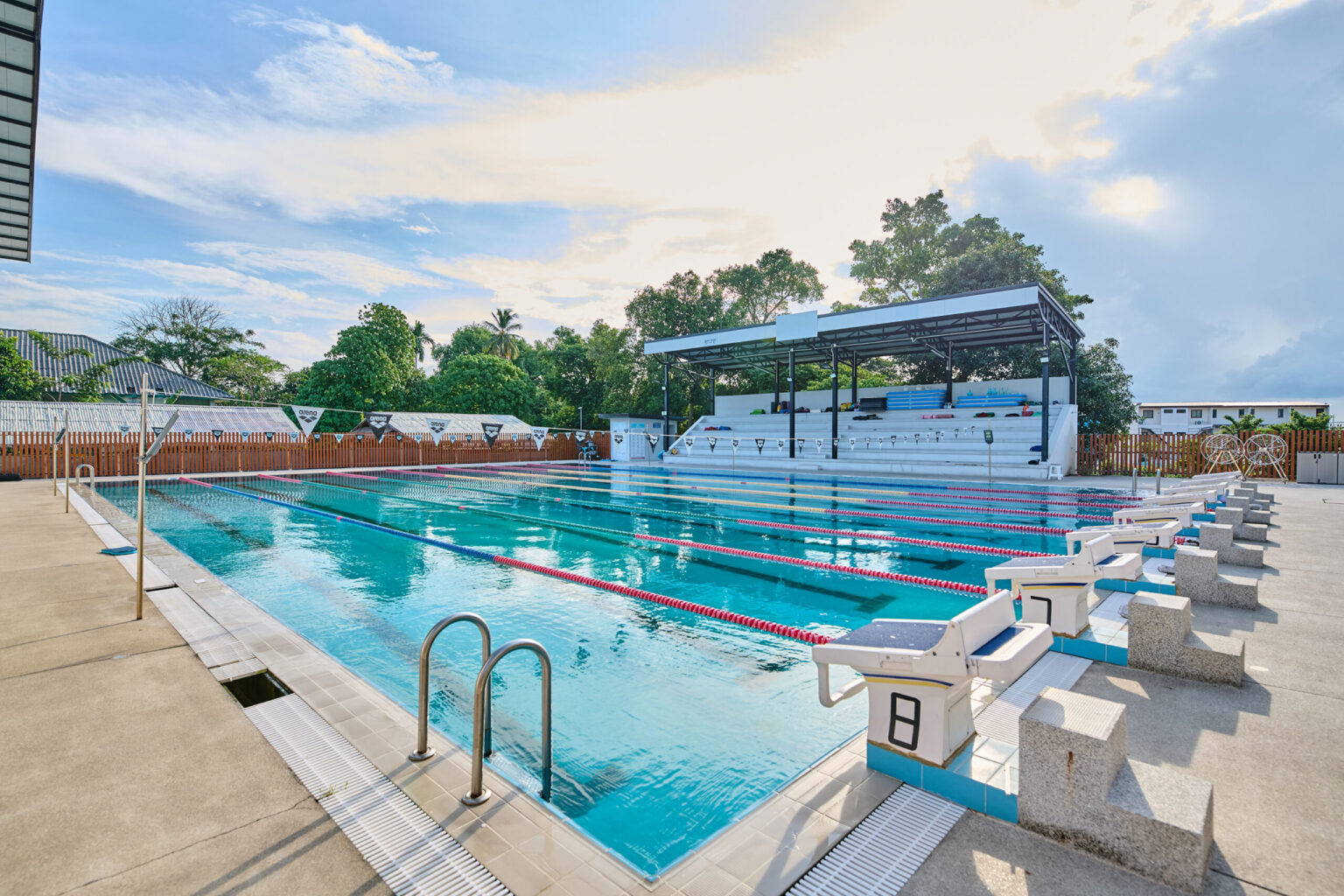 The swimming pool at the training resort